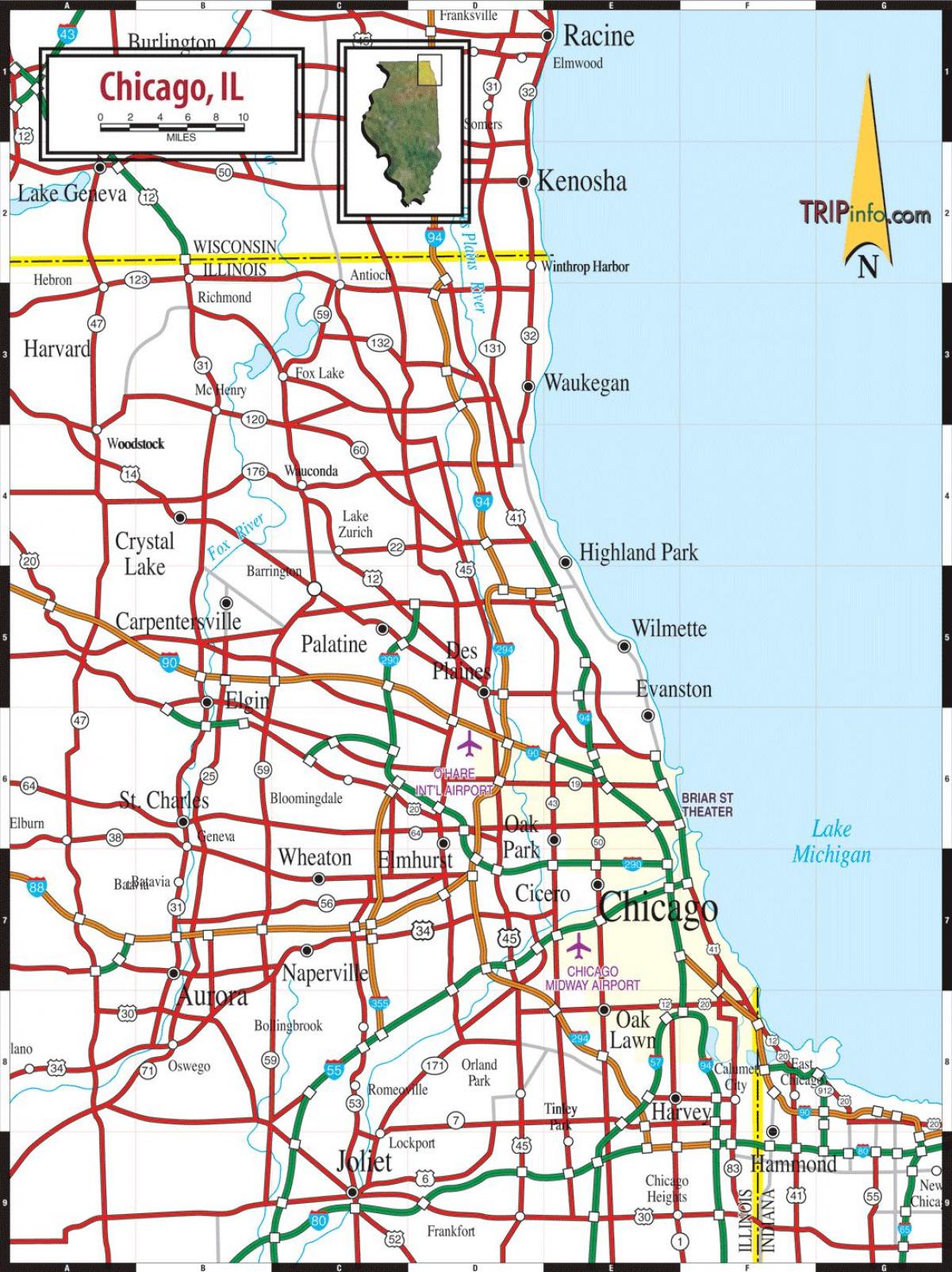 地图Chicago il