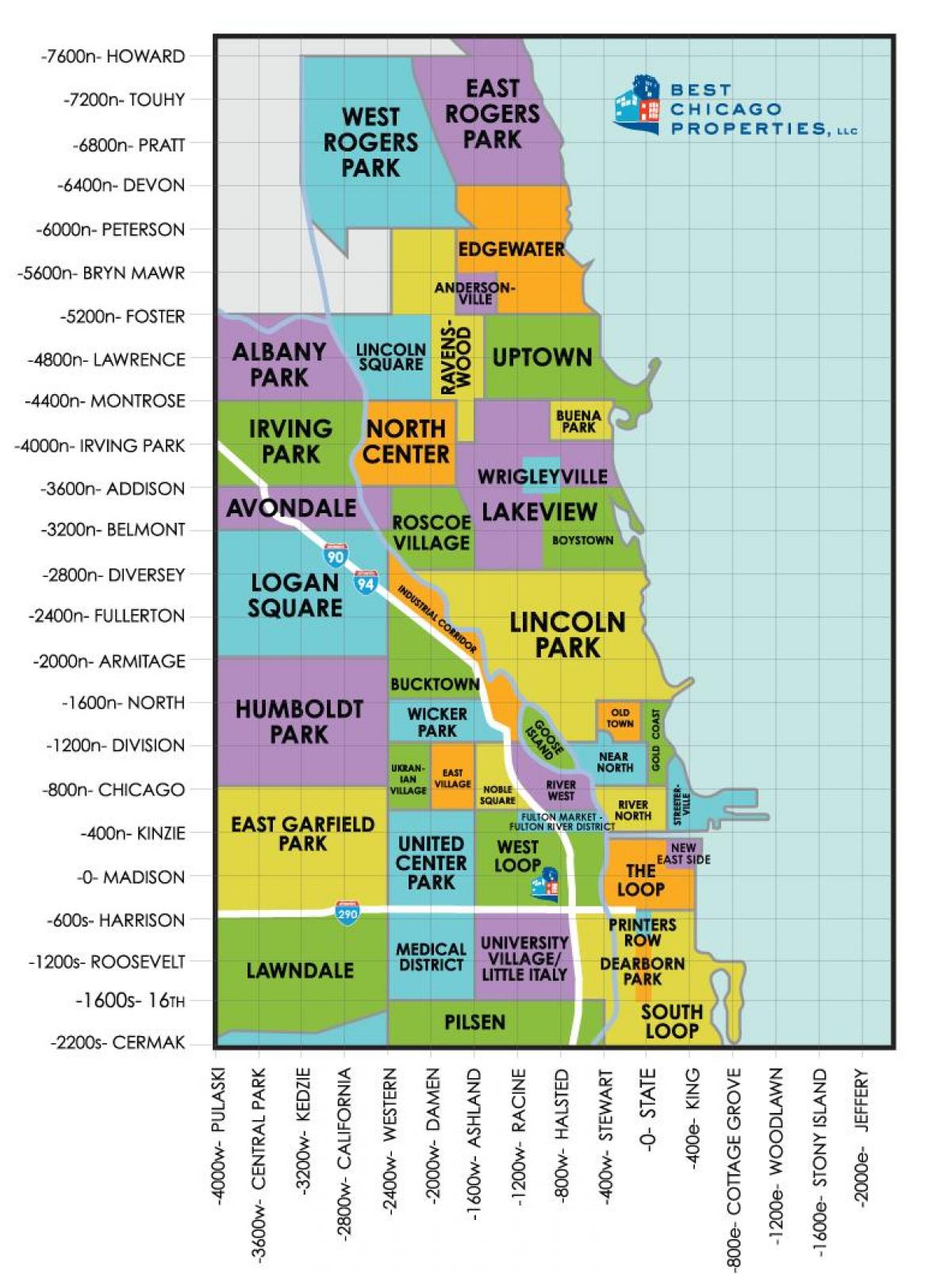 社区在芝加哥地图