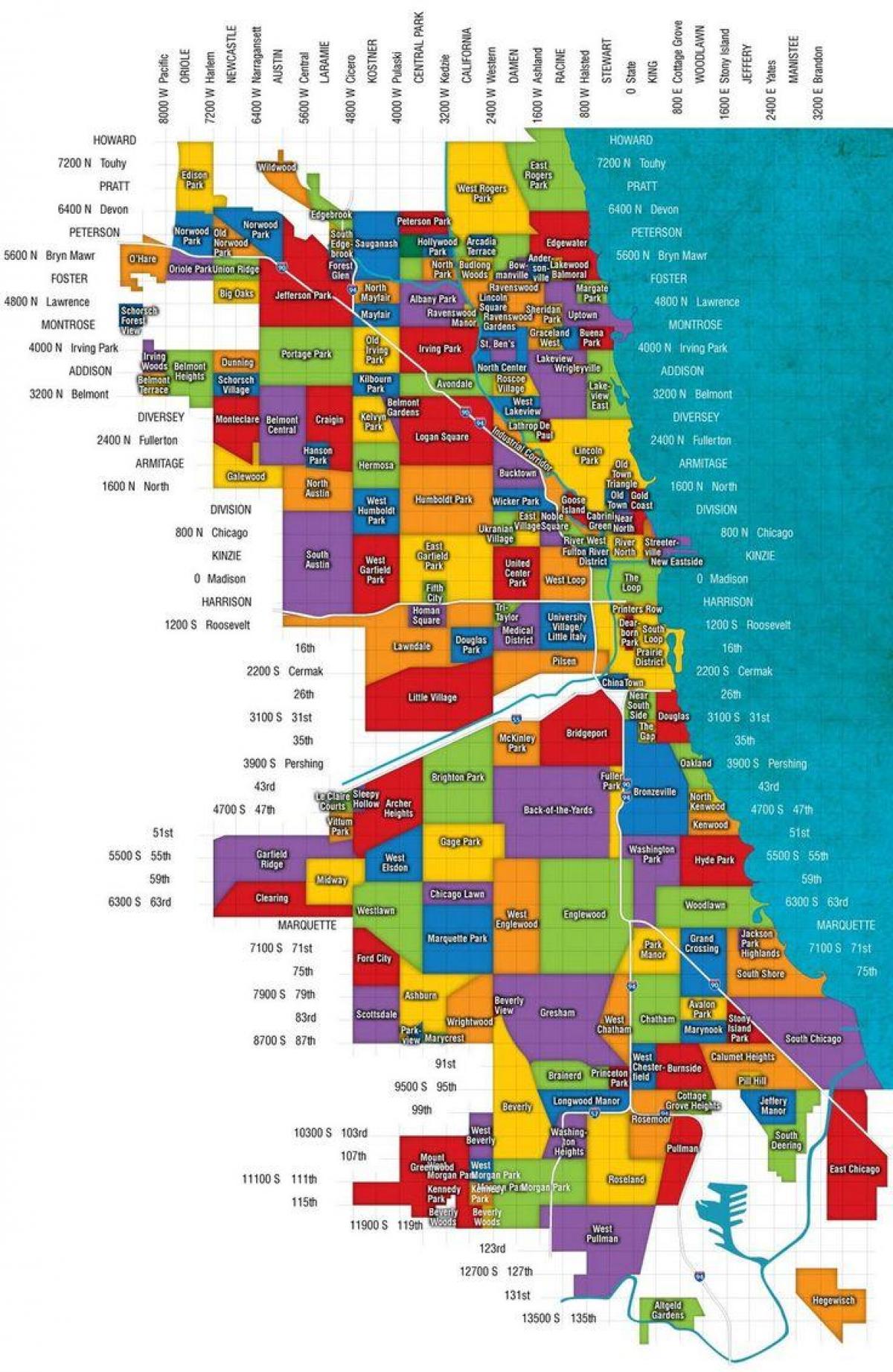 地图芝加哥郊区