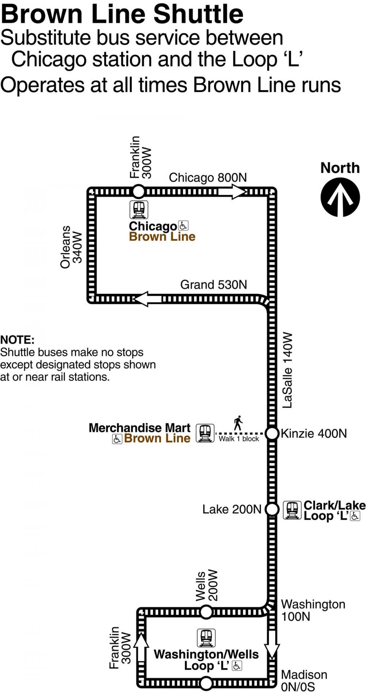 芝加哥棕色的线地图