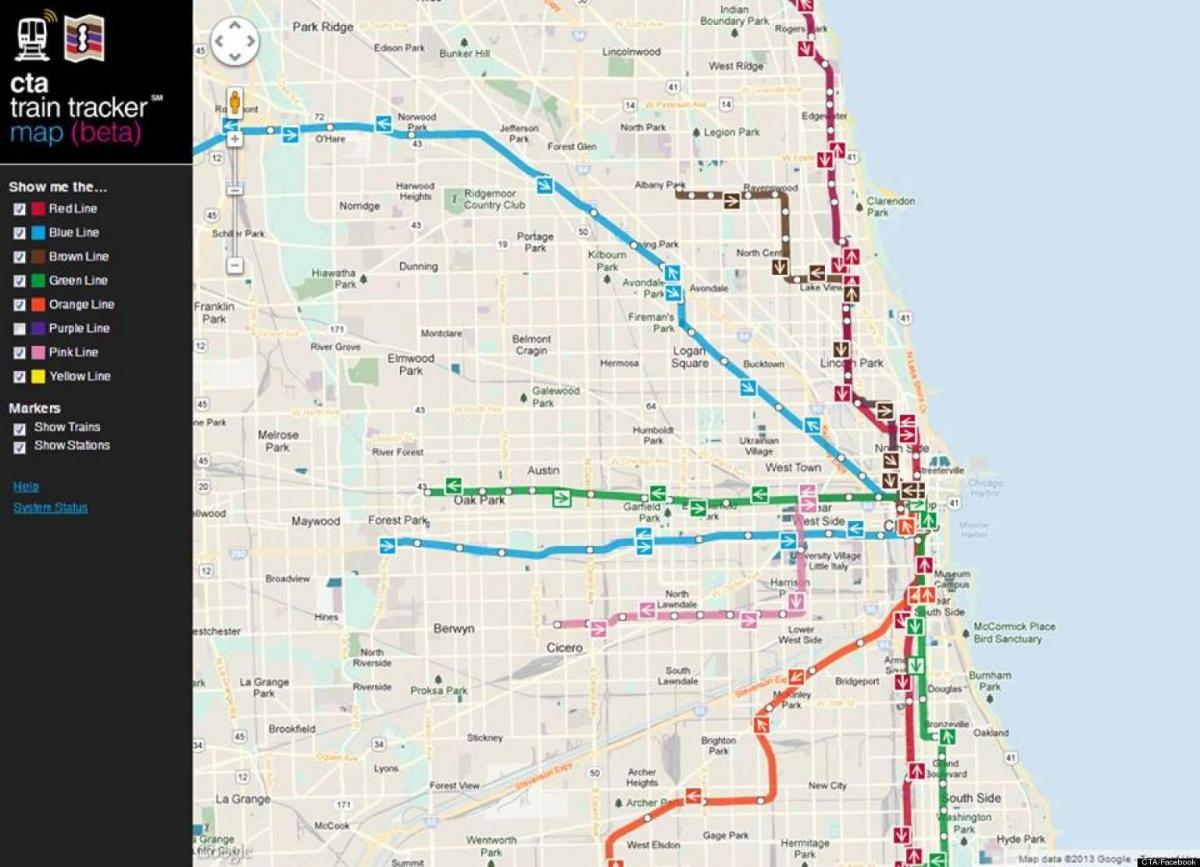 芝加哥cta是火车的地图