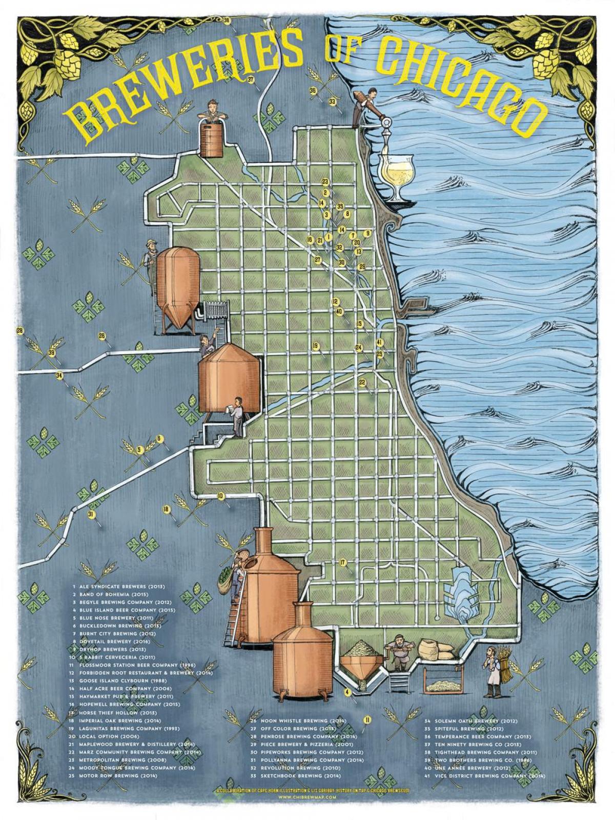 芝加哥啤酒的地图