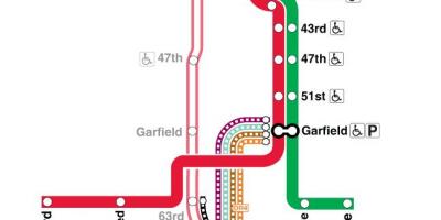 芝加哥的火车红线地图