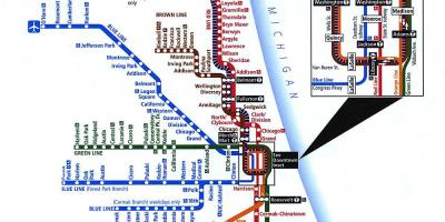芝加哥的火车系统的地图