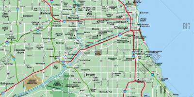 芝加哥地区的地图