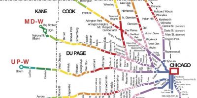 芝加哥地区的火车的地图