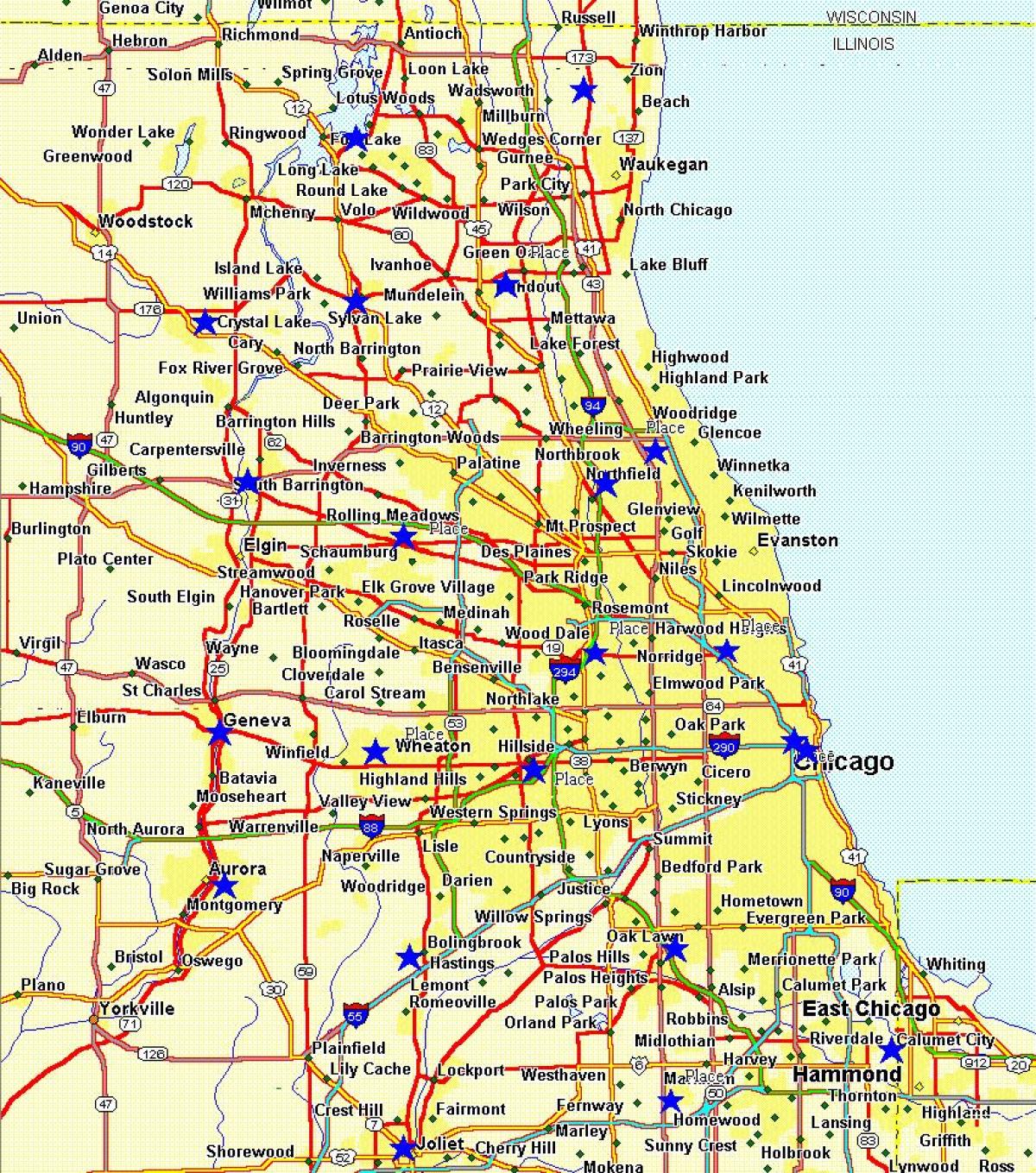 城市地图的芝加哥