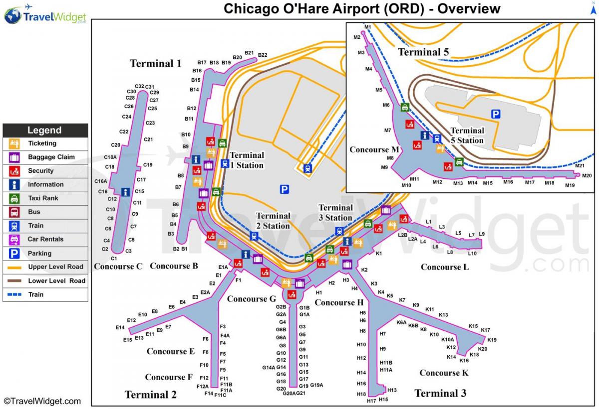 芝加哥奥黑尔国际机场的地图