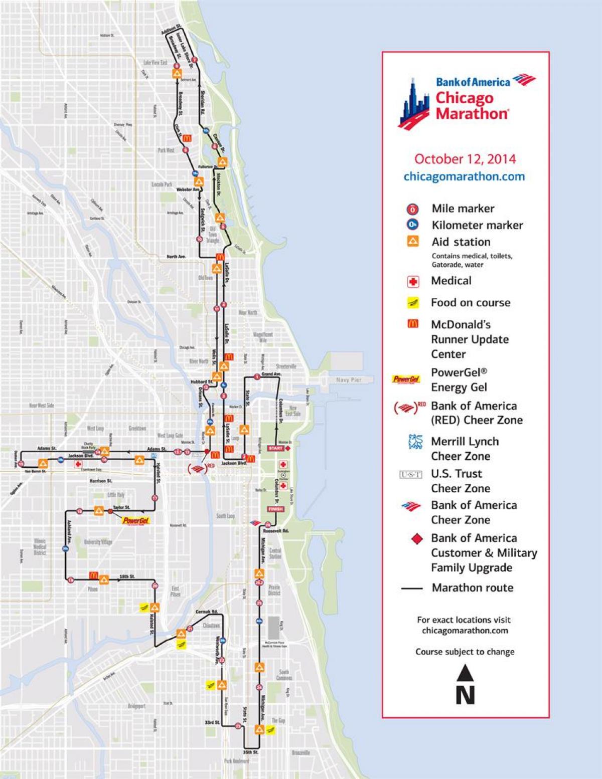 芝加哥的马拉松比赛地图