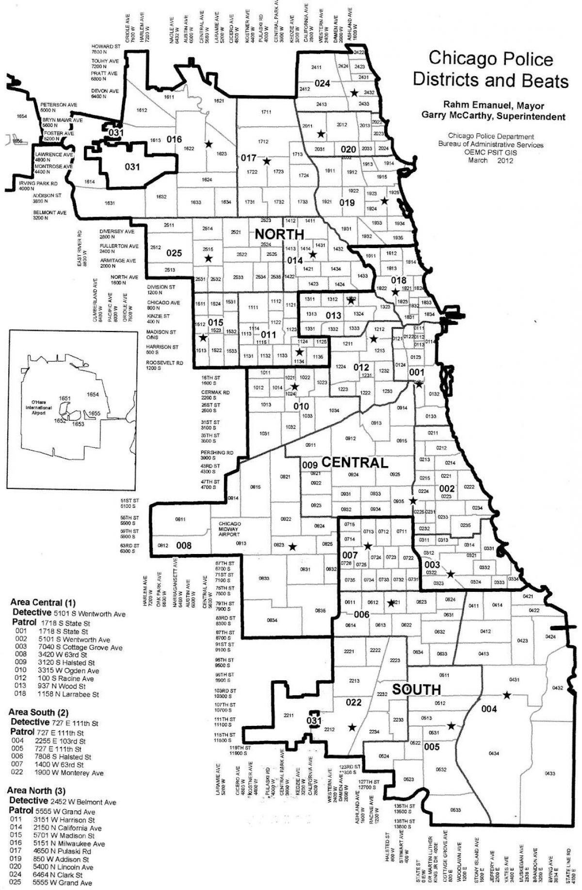 警区地图的芝加哥