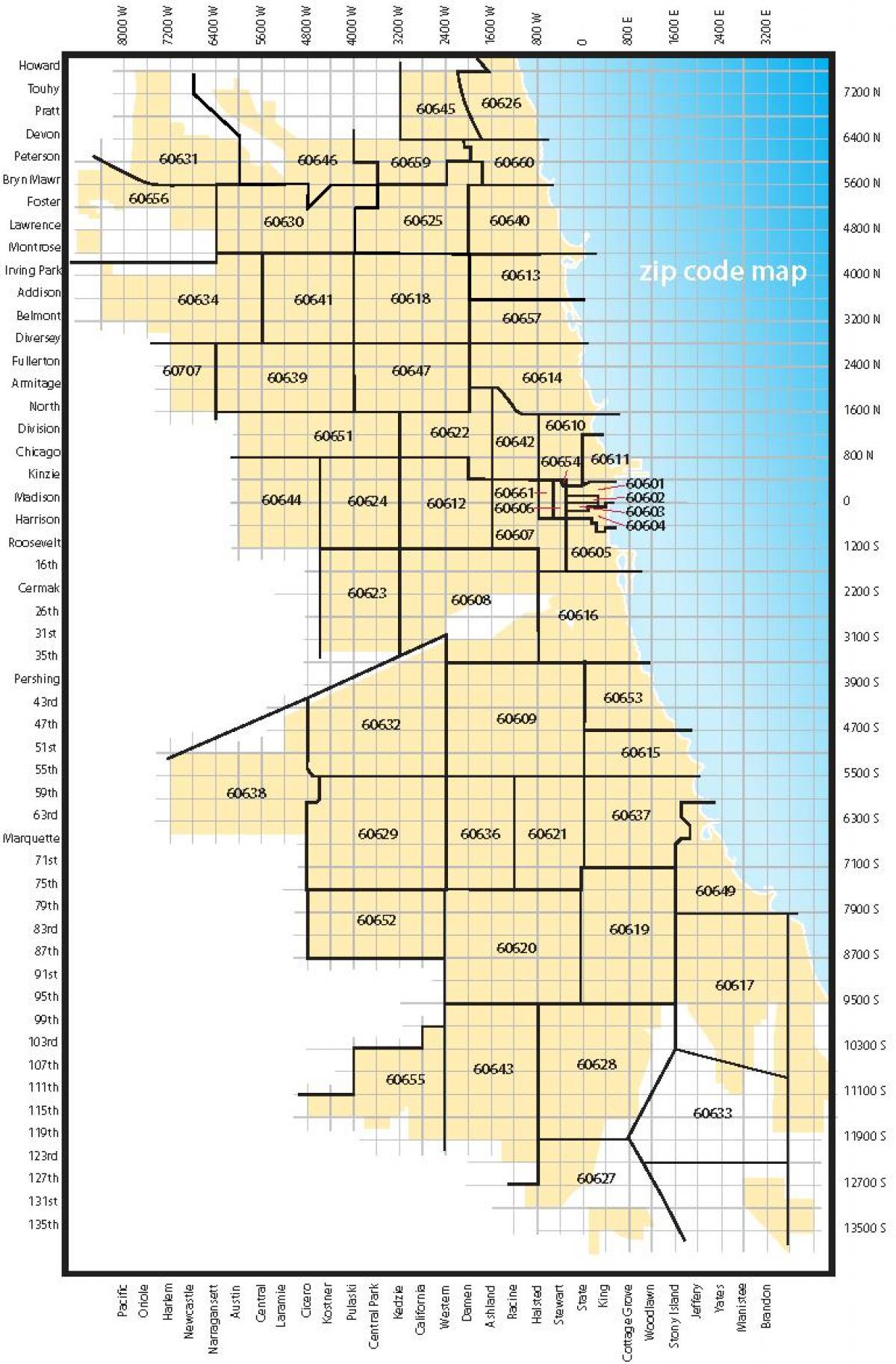 地图芝加哥邮政编码