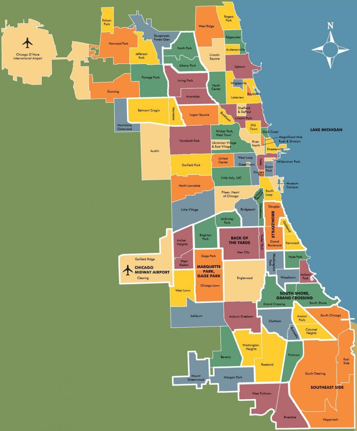 地图的街区在芝加哥