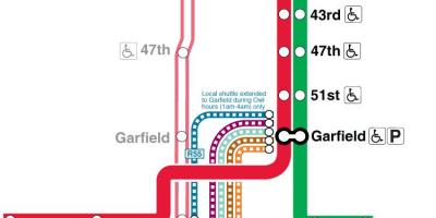 芝加哥地铁路线图红色的线